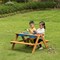 Convertible Wooden Sand and Water Table for your Toddlers Outdoor Playset Featuring 2 Play Box and a Removable Top that Transforms into Kids Picnic Table